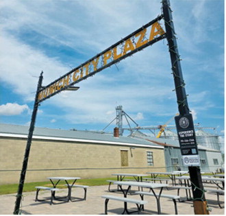 The new Munich mural, created to celebrate the community, will be unveiled June 24 on the north side of the Munich Plaza. Borderland Press photo
