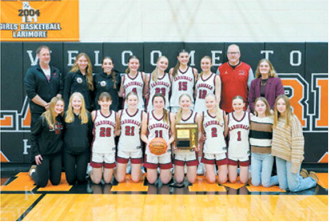 The Langdon-Munich Lady Cardinals were named Region 2B runners up Photo by Larry Stokke