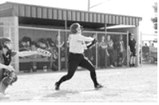 Maddy Steele taking a swing at a pitch. Photo by Tiffany Furstenau