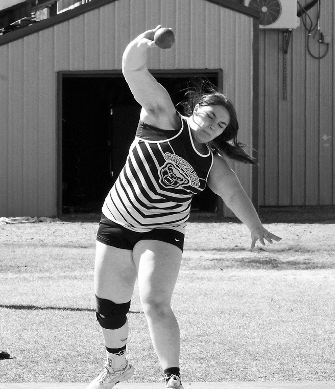 Jaelyn Forrey threw 33' 6', good for a 7th place finish. Photo by Larry Stokke.