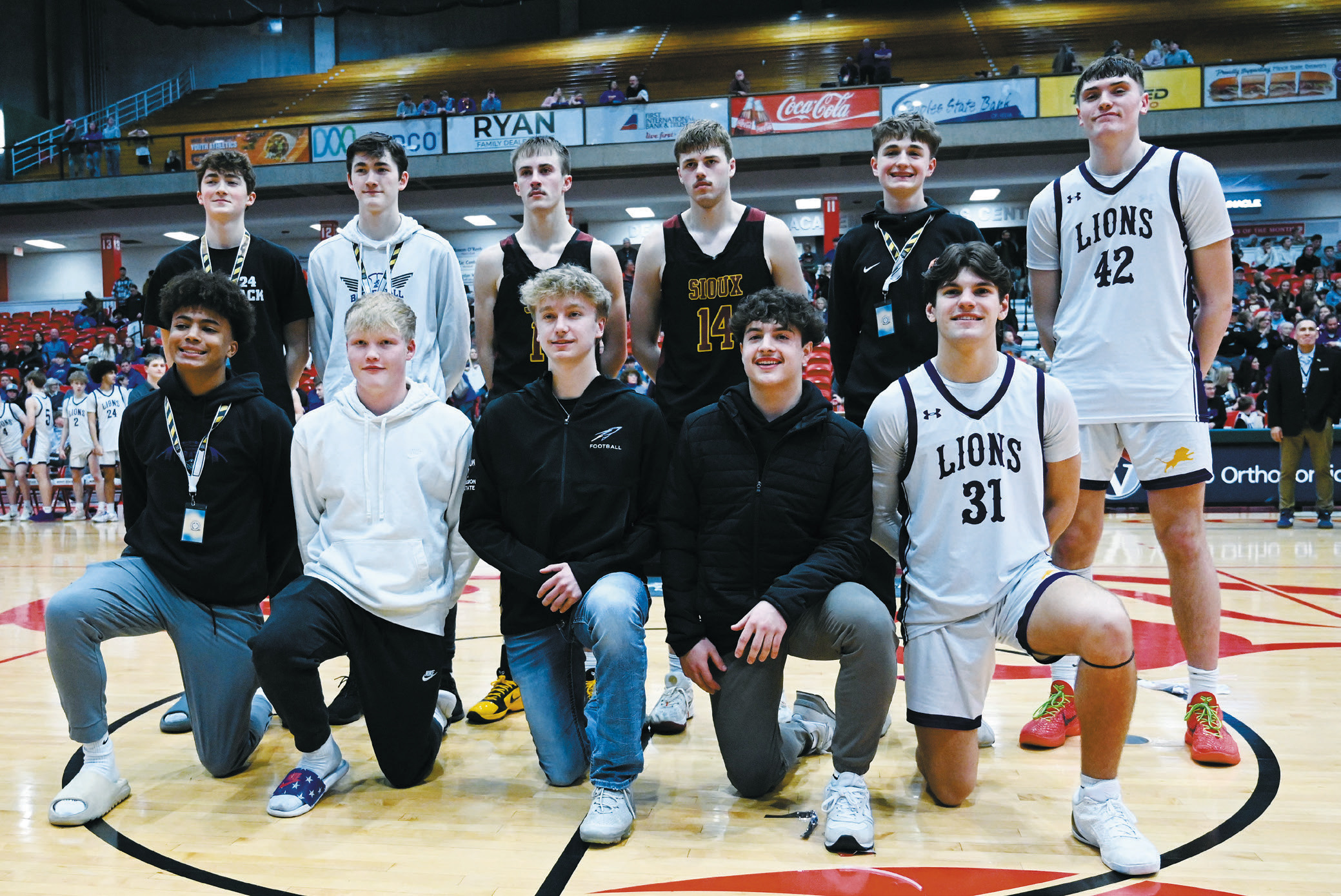 Grant Cosley (front row, 4th from the left) made the State B Boys Basketball All-Tournament team in Minot on March 22. Congrats Grant! Photo by Ashley Schafer.