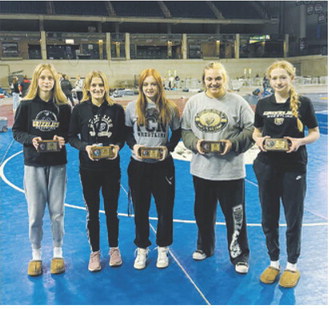 State individual place winners L-R: Maci Puppe, Dannika Bennett, Marlie Stremick, Jaelyn Forrey, Charlotte Crowston. Submitted photo