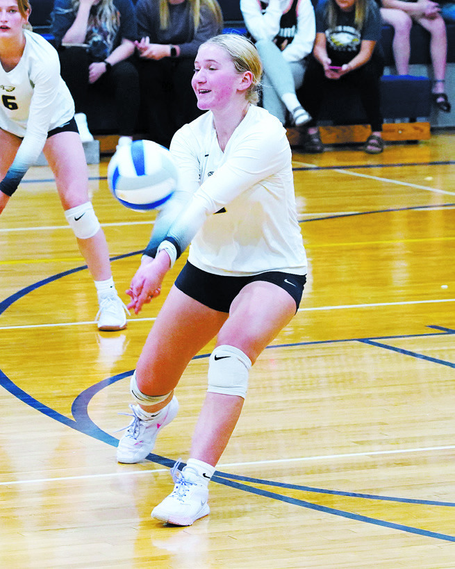 Player of the game for North Border was Kate Bjornstad who had 12 digs in the games against Cavalier. Photo by Larry Stokke.