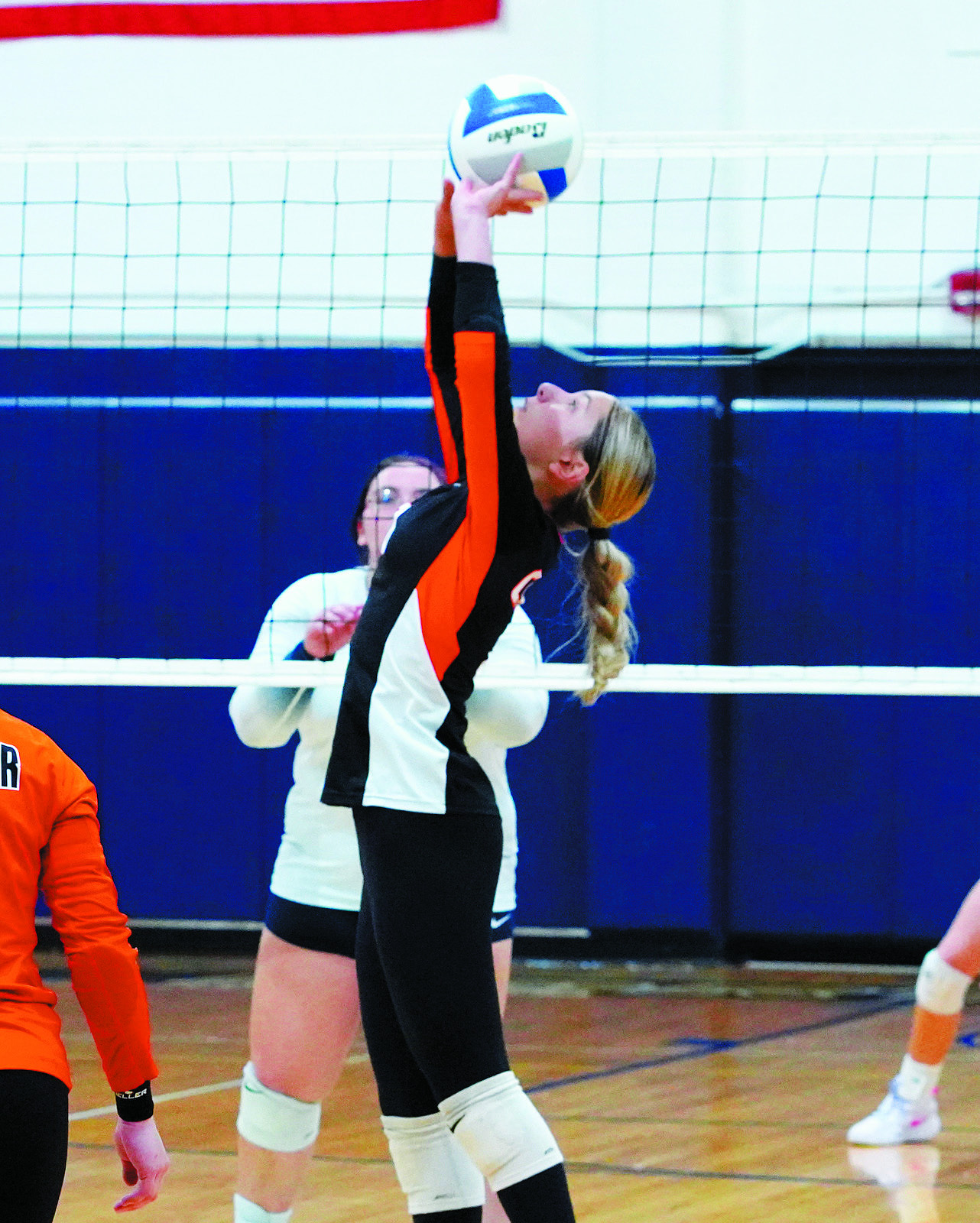 Colbie Furstenau had 19 assists and 15 digs in the game against the North Border Eagles. P hoto by Larry Stokke.