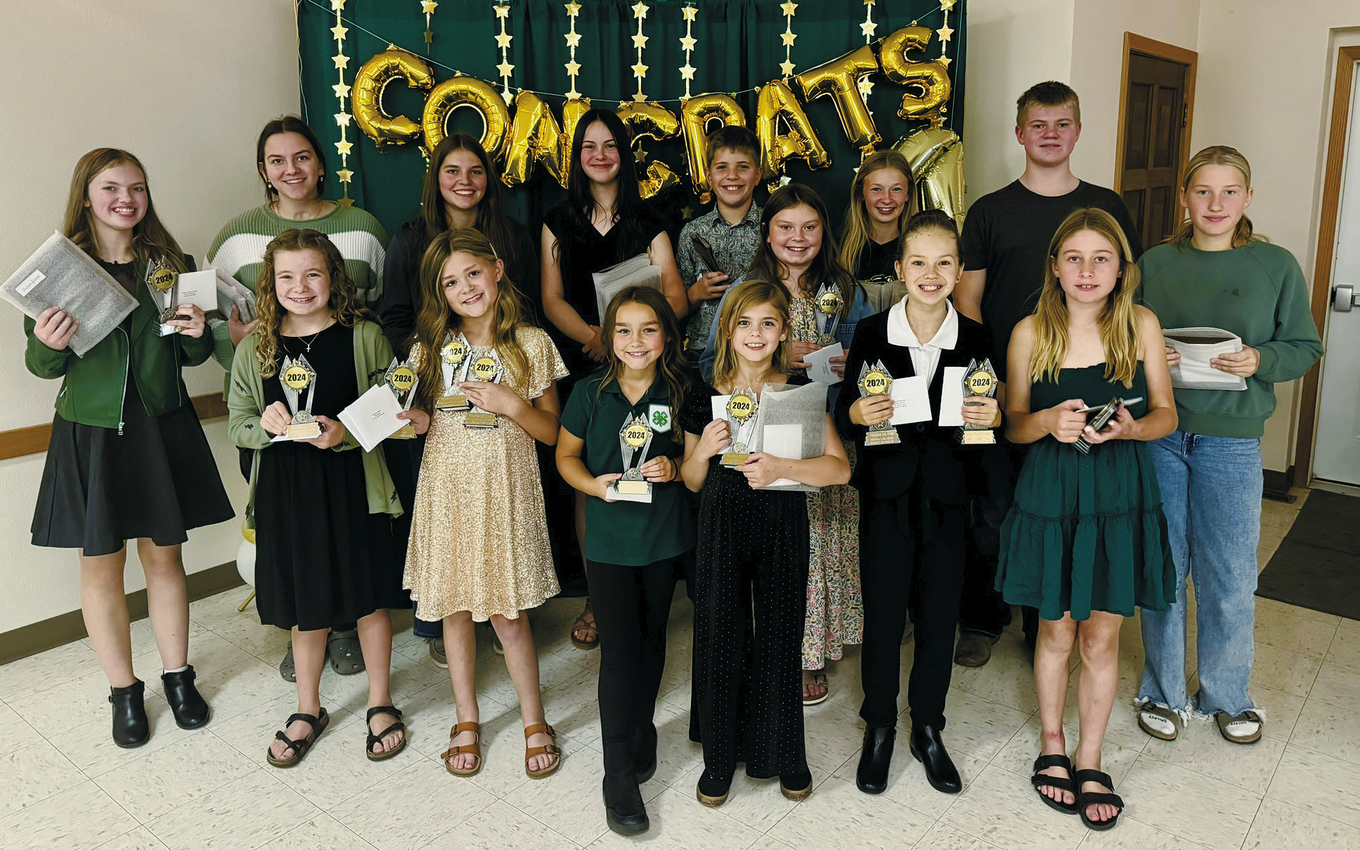Back (L-R) Aubrey Ratliff, Christine O’Toole, Anja Schluchter, Caroline Stegman, Cain Furstenau, Emersen Helgoe, Chaz Halverson, Mia Seng; front: Adlee Hay, Mallory Latozke, Aiden Lawonn, Sadie Kennedy, Amelia Ratliff, and Kiera Seng.