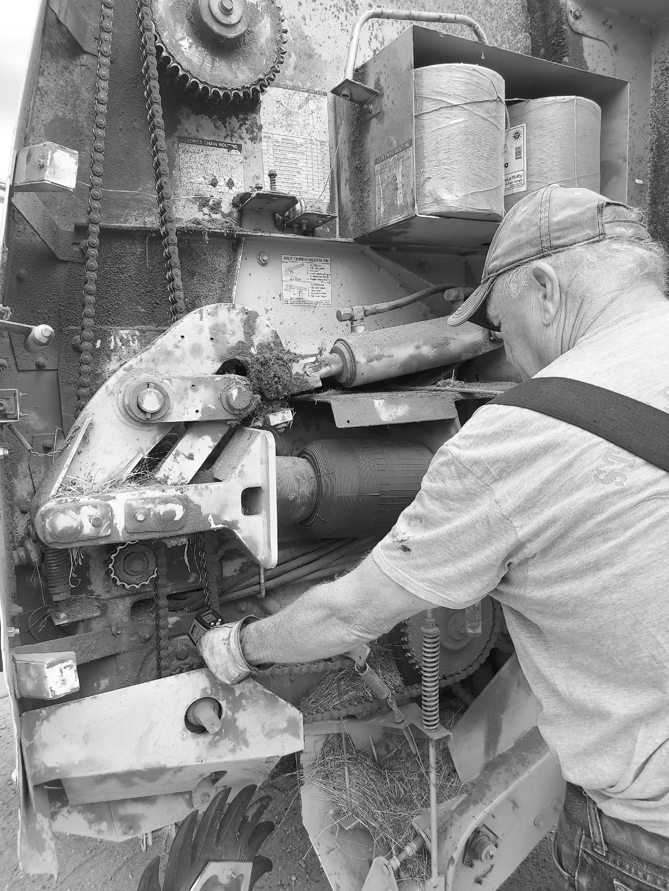 An infrared thermometer can alert farmers of dangerous temperature spikes at the bearings. (NDSU photo)
