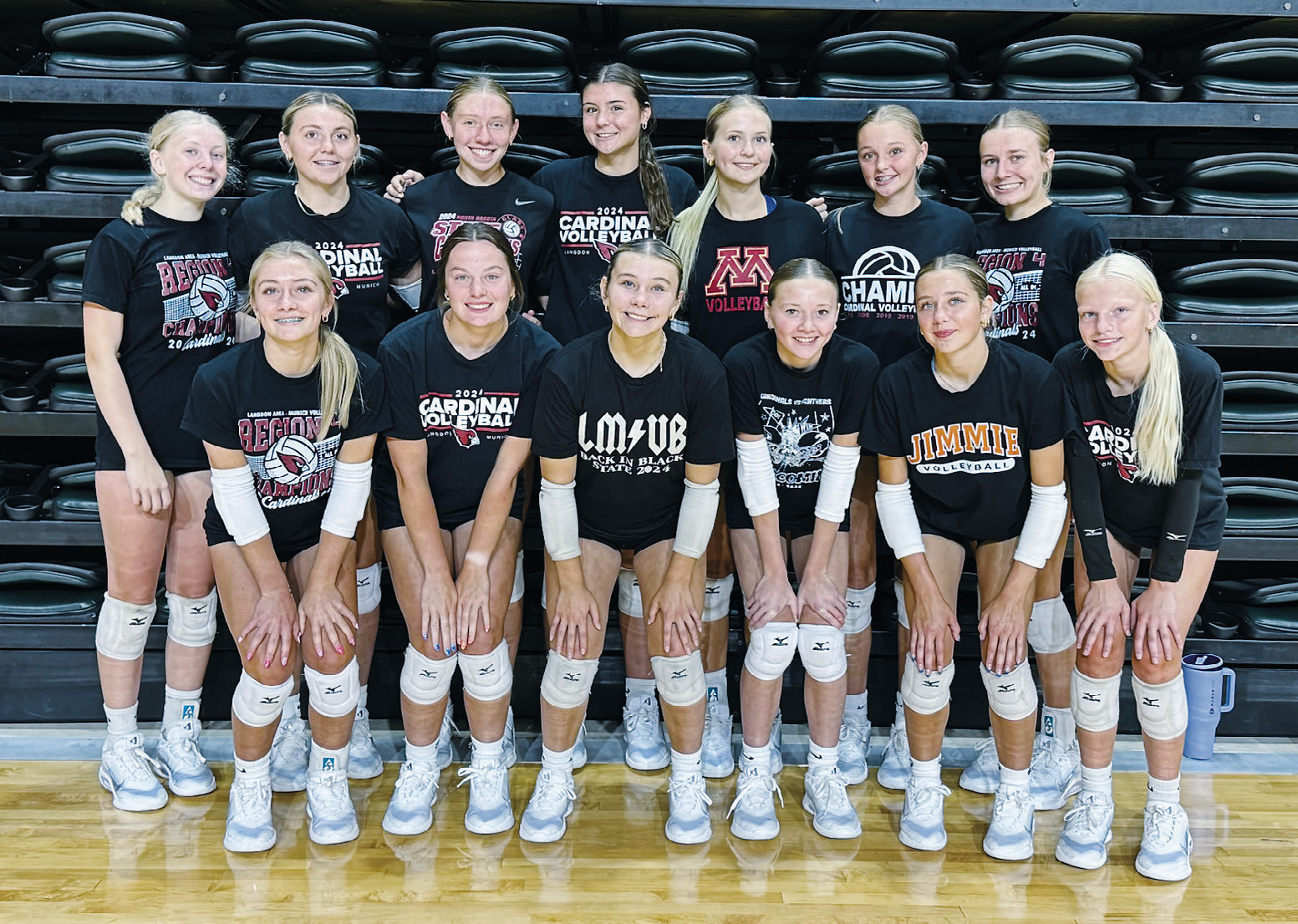 Pictured (L-R): Front row — Ella Goodman, Erika Bakke, Raleigh Ratzlaff, Aryanna Schaefer, Meggy Hetletved, Mya Swanson. Back row — Hilary Haaven, Liv Prouty, Aubrey Badding, Taya Feist, Emma Hall, Halle Overby, Kemi Morstad.