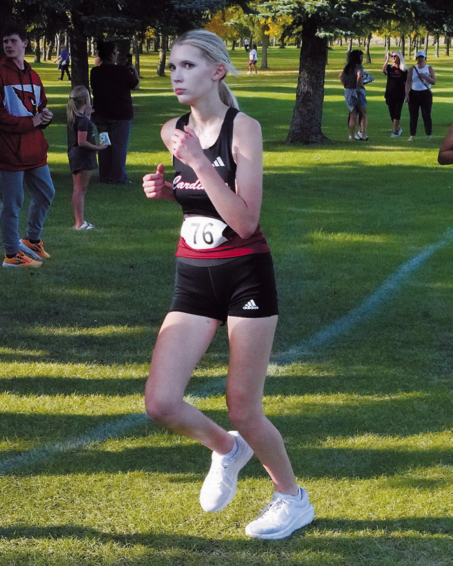 Hadley Medbery makes her way around the course in Langdon. Photo by Larry Stokke.
