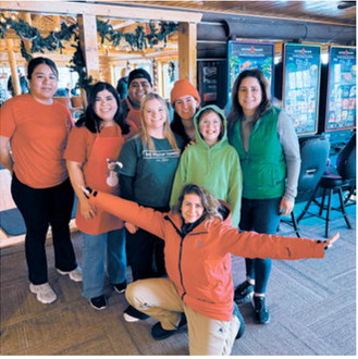 Part of the Frost Fire crew dressed up for Color Wars Day on Dec. 23. Skiers wore green and snowboarders wore red. They flooded the hill with holiday spirit.