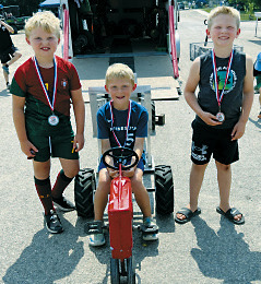 The seven-year-old top three competitors.