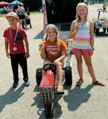 The nine-year-old top three competitors.
