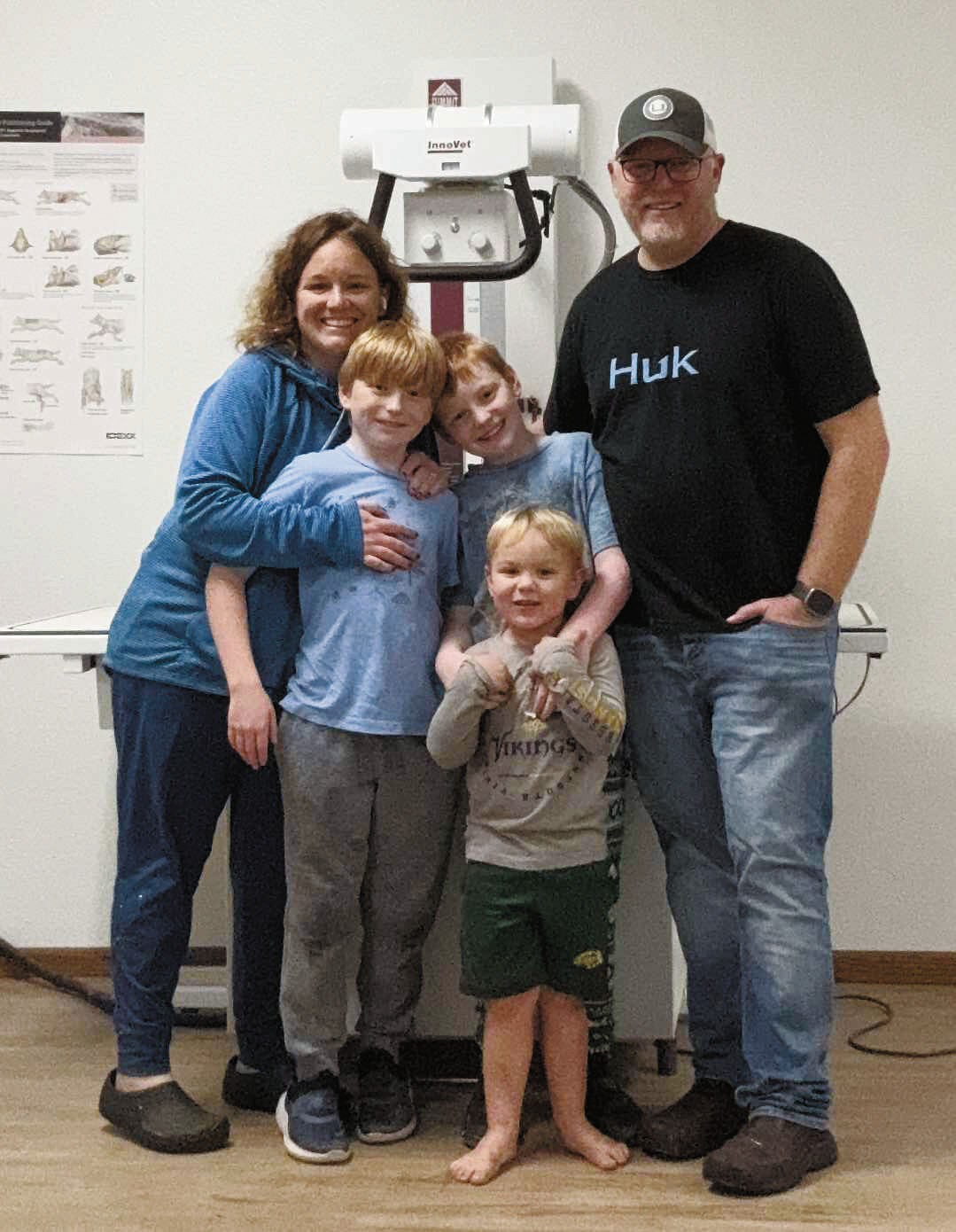 Dr. Carla Sharp-Gilbertson and her husband, Andy Gilbertson, with their young family. Gilbertson Veterinary Clinic will be opening their doors in Cavalier on Oct. 1.