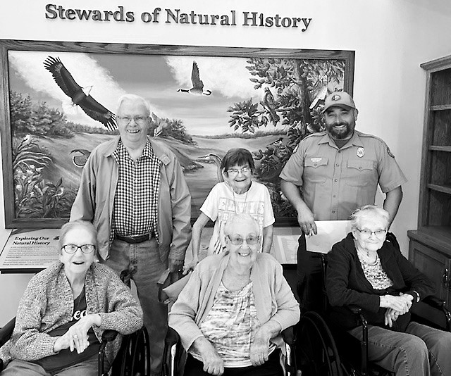 Darlene, Gerry, Georgie, Dale, Rose, Mike pose for a photo during their outing at Icelandic State Park.