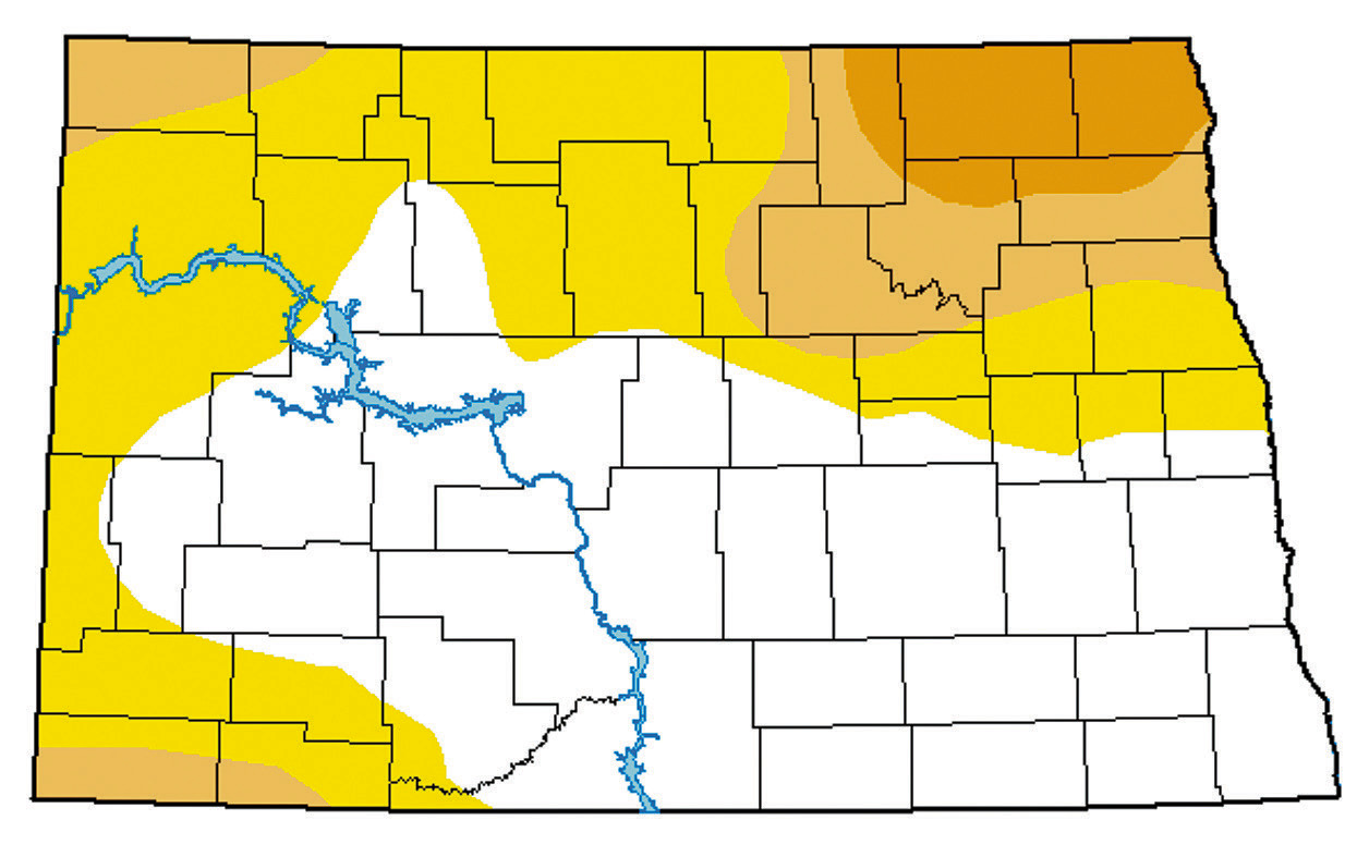 Map courtesy of U.S. Drought Monitor North Dakota.