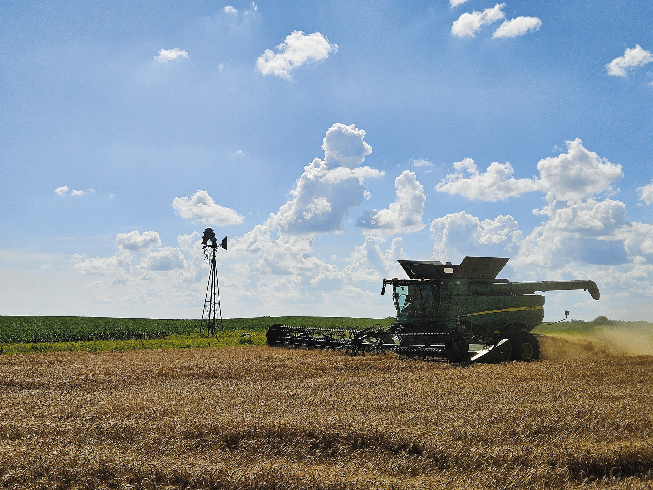 Billy Tibert submitted this photo taken at Kingzett Farms near Sarles, ND this past weekend. Tibert said they had just finished wheat on Wednesday right before the rains came.