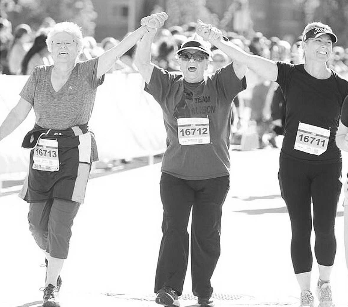 Crossing the finish line!