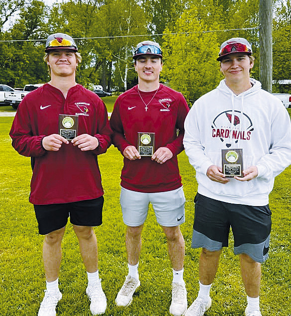 All Region 4 High School Baseball Team named Langdon-Edmore-Munch All-Region 4 High School Baseball Team (L-R) Theo Romfo, Mason Romfo, and Cole Welsh.