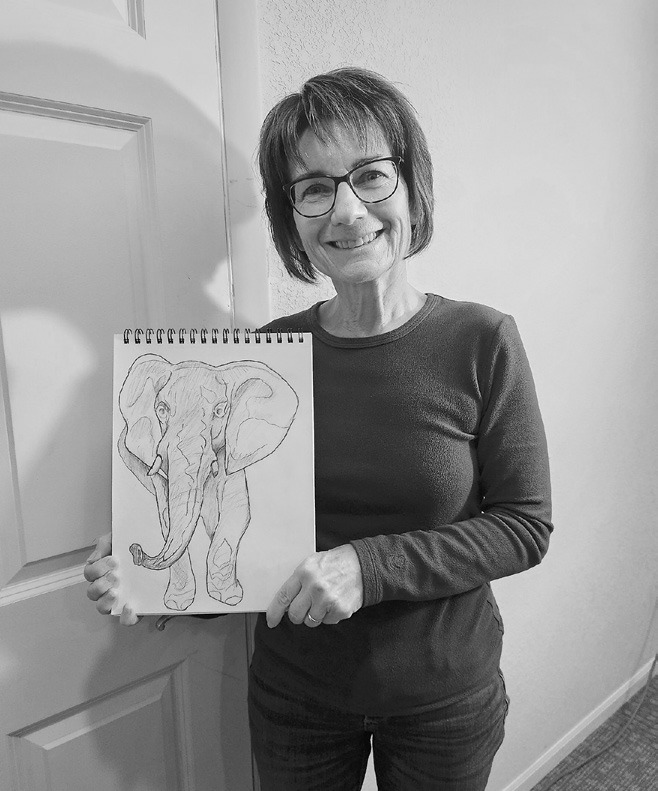Valerie and her amazing elephant.