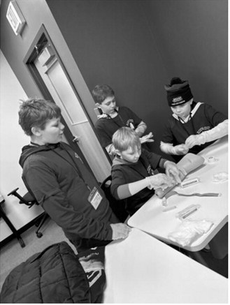 Students get exposure to health care careers while building practical skills and confidence at LAES students learn how to properly apply a tourniquet. Submitted photo SCRUBS camp. Submitted photo