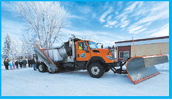 Learning about the cool job of being a snowplow driver. Submitted photo.