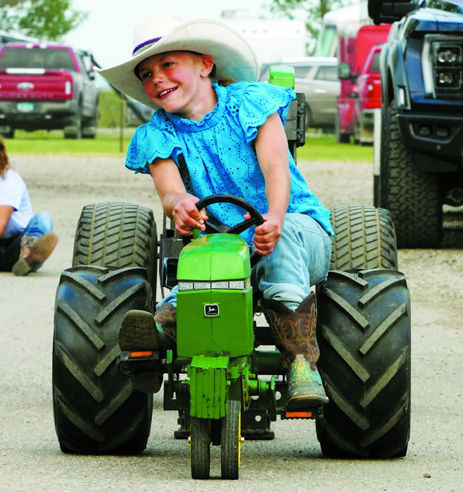 The kids pedal pull was a hit at the Pembina County Fair last weekend. Photo by Larry Stokke.