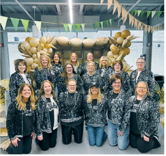 Langdon Blades Junior Gold moms are sparkled up at the state tournament in Watford City. Submitted photo