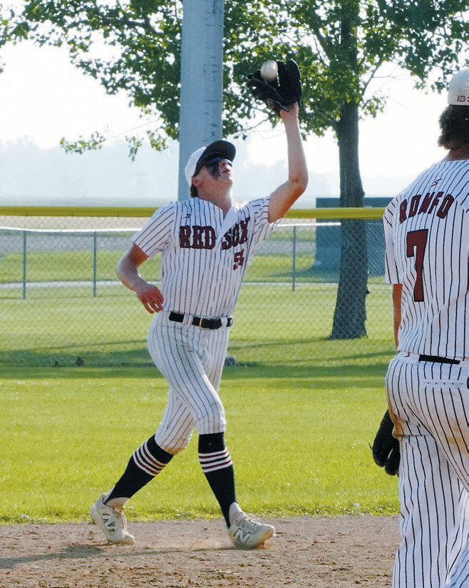 Jax Johnson with a great catch in left field at the American Legion District 5 game in Grafton. Photo by Larry Stokke. Luke Gilseth waits for the ball behind the plate at American Legion District 5 game in Grafton. Mason Romfo winds up and sends a pitch across the plate. Photo by Larry Stokke. Photo by Larry Stokke.