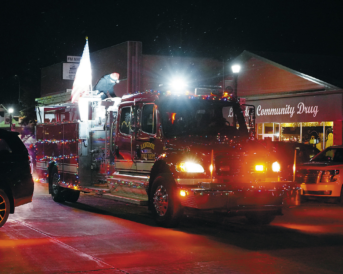 Langdon Fire Department didn't miss out on the fun at the parade. Photo by Larry Stokke.