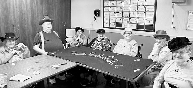 Residents playing Blackjack on Hat Day.