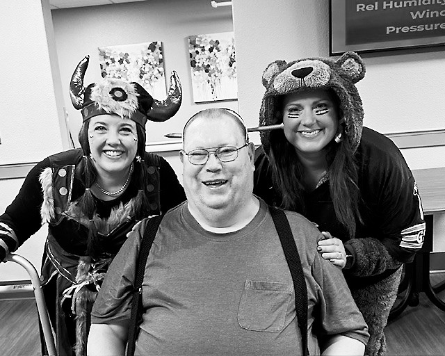 Kelsey, Richard and Heather during Halloween 2024.