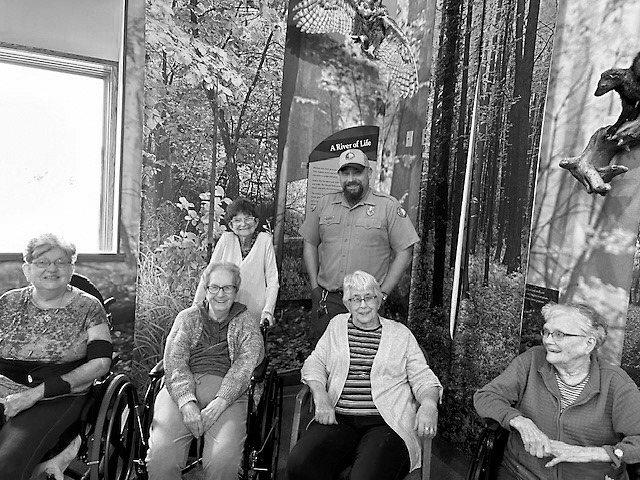 The ladies visiting with Mike.
