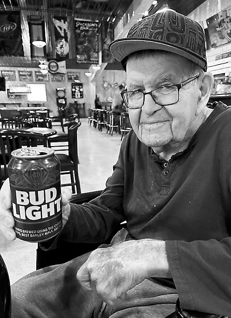 Pete having a cold beer at Jackson’s.