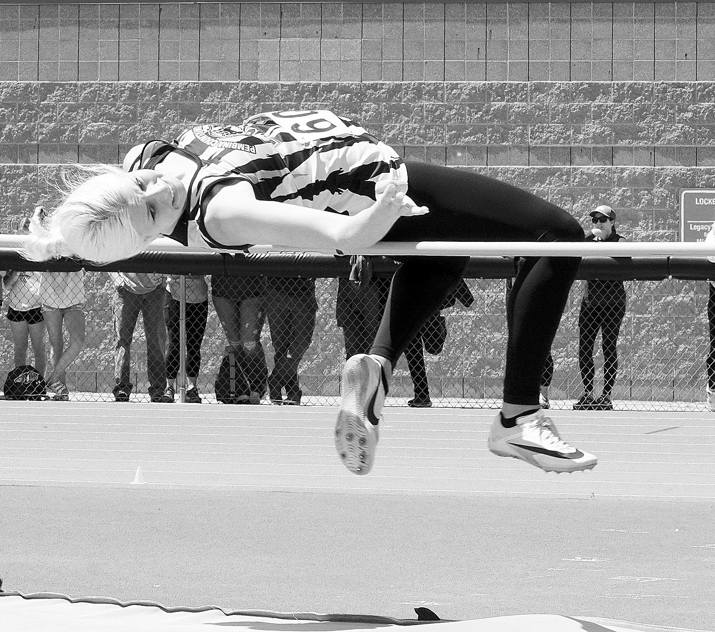 Megan Mission placed 7th in high jump at the State Track Meet. Photo by Larry Stokke.