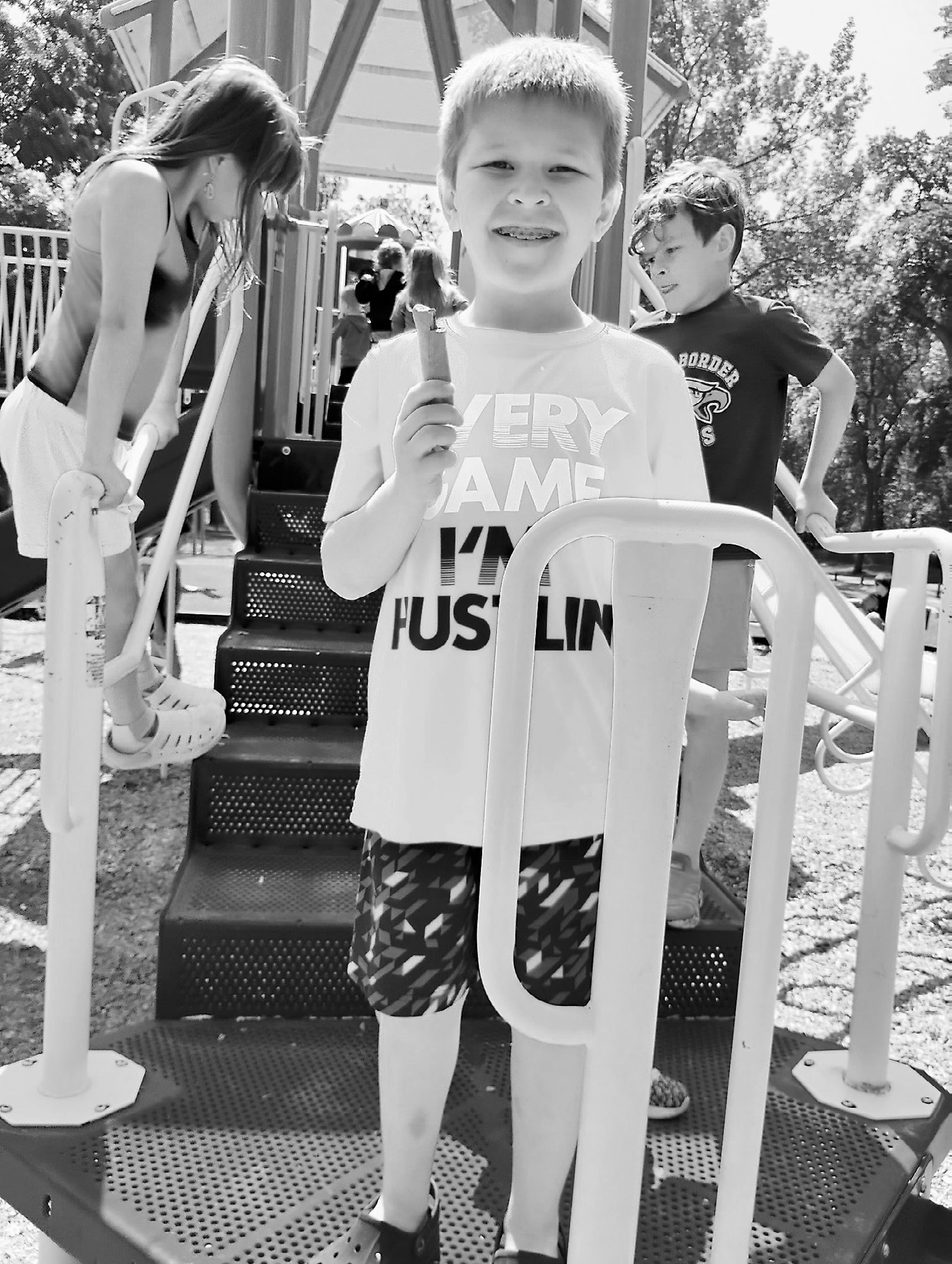 Austin Bjornstad having fun after Story Hour.