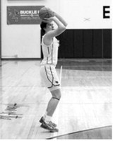 FM Bank Player of the Game Eastyn Schaefer nailed seven 3-point baskets and had a game high 29 points in the Cards come from behind win over the NS Bearcats. Photo by Larry Stokke