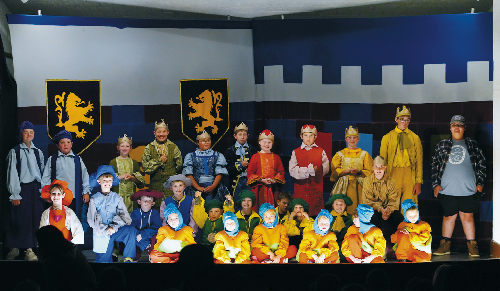 Cast members of The Emperor's New Clothes perform during the 40th annual Missoula Children's Theatre residency at the Little Star Theatre in Milton. Photo by Larry Stokke