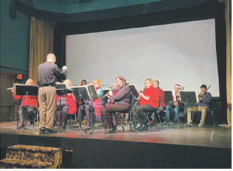The Langdon Community Band performs its 2022-23 Holiday Concert at the Roxy Theater. Submitted photo