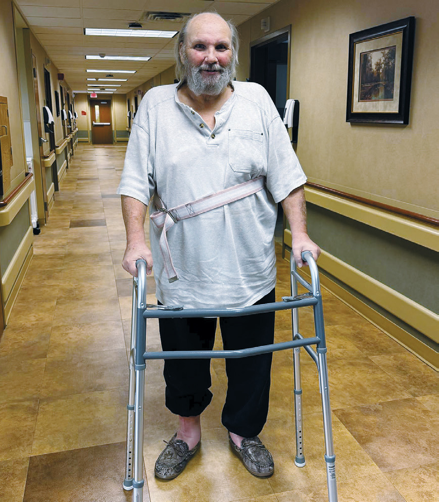 Allen Berg walking during physical therapy at LPH.