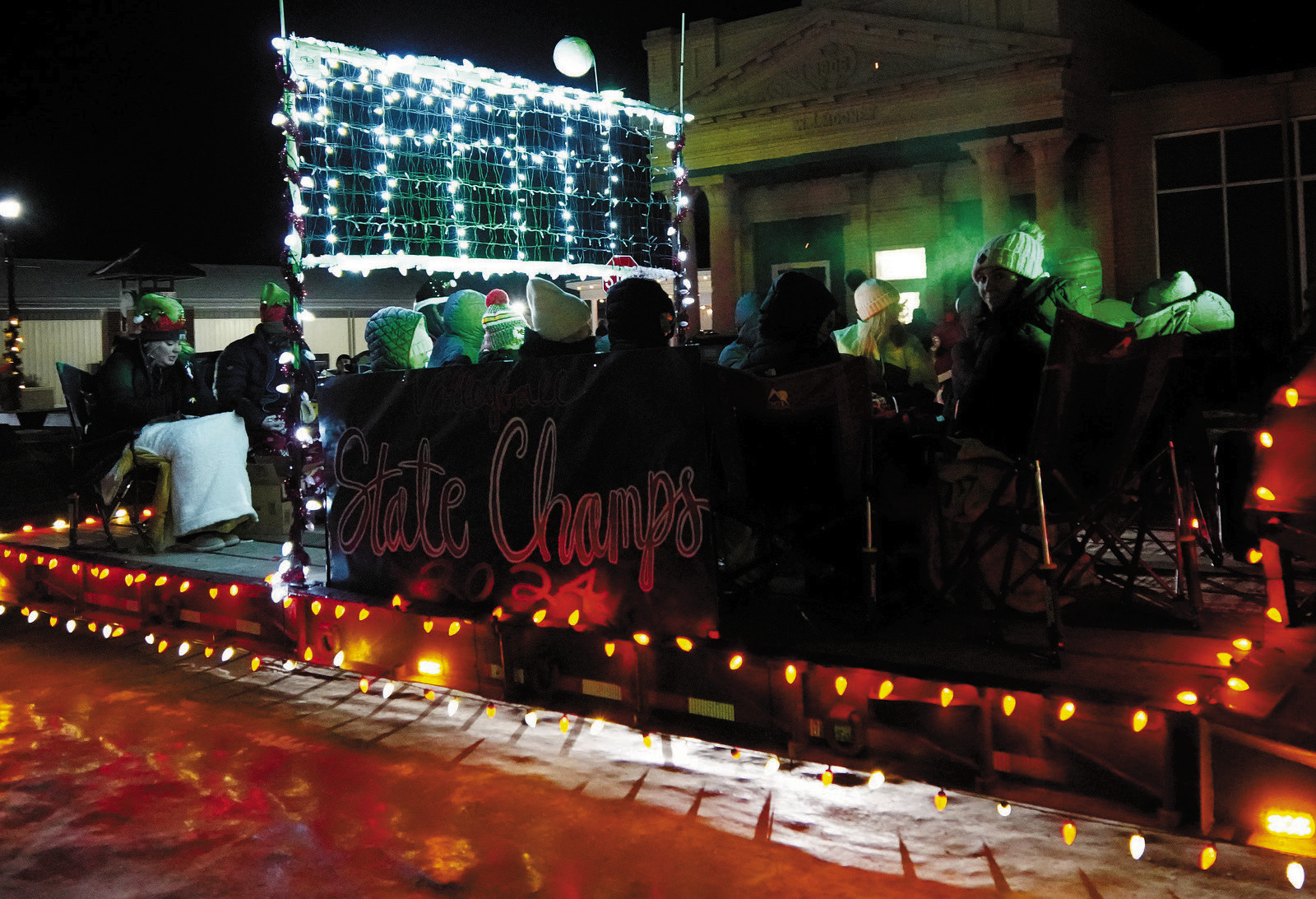 The Lady Cards’ State Champion float continued their winning streak landing them in first place in the parade's lineup. Photo by Larry Stokke.