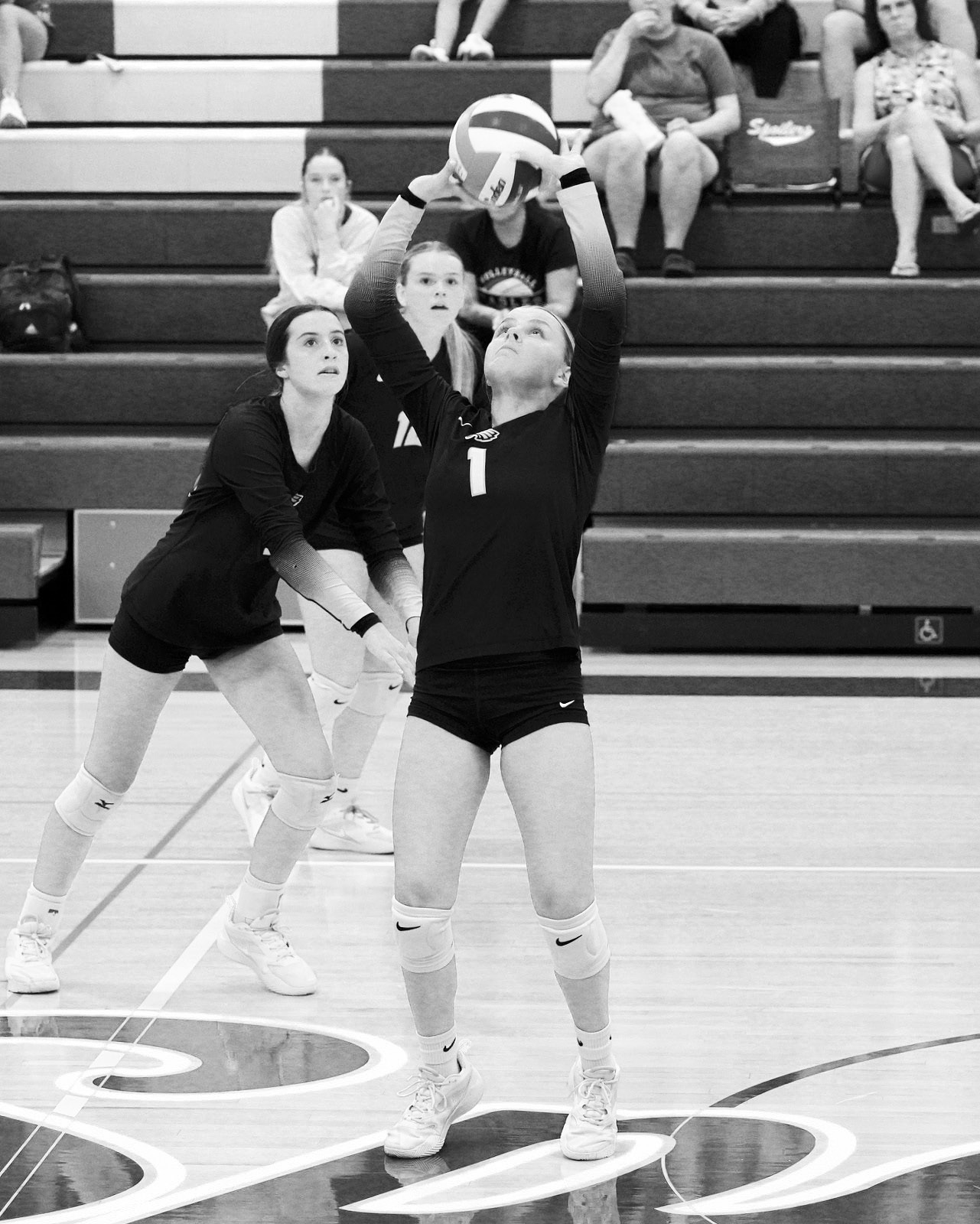 Caylee Berg had 13 assists and 18 digs against the Spoilers. Photo by Larry Stokke.