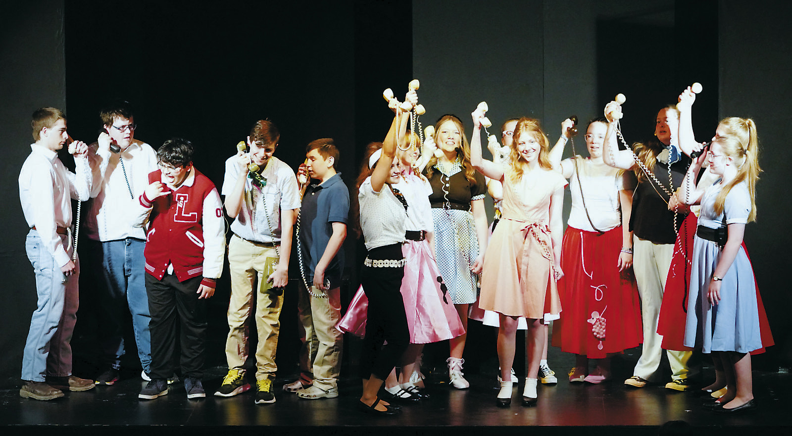 Students performing ‘Bye Bye Birdie’ at the Roxy Theater on May 4. The show was the first musical the school has hosted in 30 years. Photo by Larry Stokke.