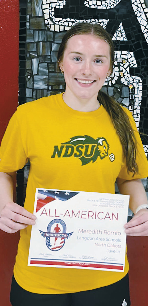 Meredith Romfo was honored as 2025 All-American in the javelin. Submitted photo.