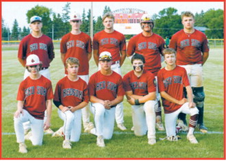 Langdon took second place in the District 5 American Legion Baseball Tournament in Langdon on July 21. Back row, from left: Luke Gilseth, Tyson Gemmill, Cody Amble, Theo Romfo and Landon Schneider. Front row, from left: Connor Mitchell, Bensen Fetsch, Dawson Downs, Devin Hakanson and Grady Pankratz. Photo by Larry Stokke