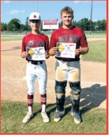 Grady Pankratz and Landon Schneider were named FM Bank Co-Players of the Game following Langdon’s game against Midway-Minto. Photo by Larry Stokke
