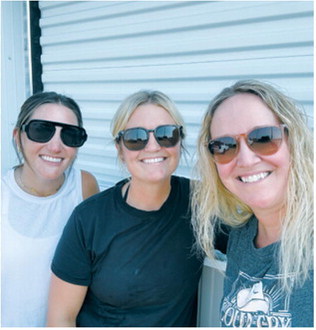 From left, concession stand volunteer organizers Myca Flink, Emily Schaefer and Jessica Pengilly thank the community for a great summer. They also thanked Farmers Union, The Bread Pan Bakery and Langdon Locker for their support and partnership.