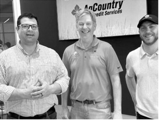 Cofounders William Aderholdt (left), Brian Carroll, and Grand Farm chief of staff Matt Wendel, give a tour of Grand Farm to detail the latest work the agtech hub is doing to advance technology to address challenges farmers face. Photo, Michael Standaert, NDNC.