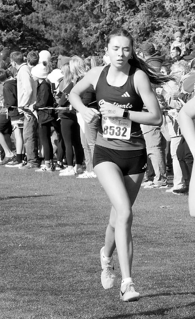 Olivia Lorenz placed 39th out of 263 runners at regionals with a time of 22:07.6. Photo by Larry Stokke.
