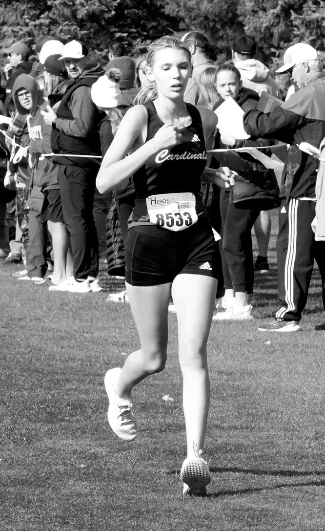 Hadley Medbery placed 91st with a time of 24:14.3 at the Regional Cross Country Meet in Cooperstown on Oct. 11. Photo by Larry Stokke.
