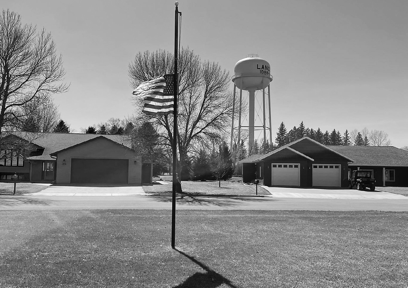 Flags flew at half-staff on Friday, May 1, in honor of Liz Conmy, a North Dakota lawmaker with ties to the Langdon area who recently passed away. Submitted photo