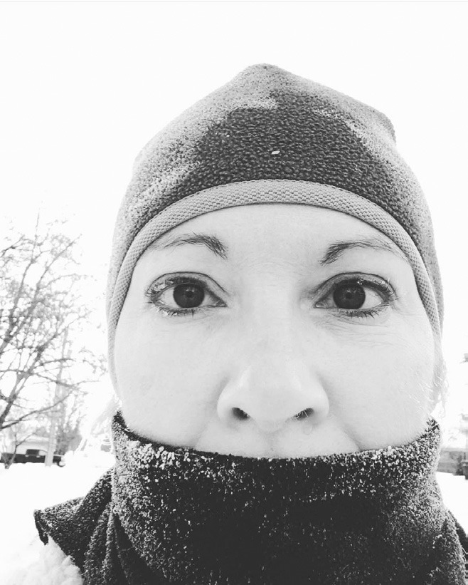 Frozen eyelashes. Proof that I used to be tough.